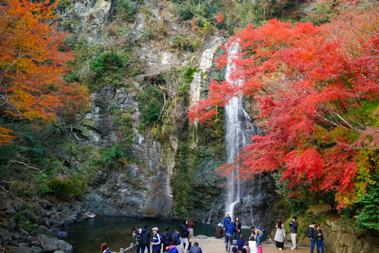 大阪・箕面の滝の紅葉