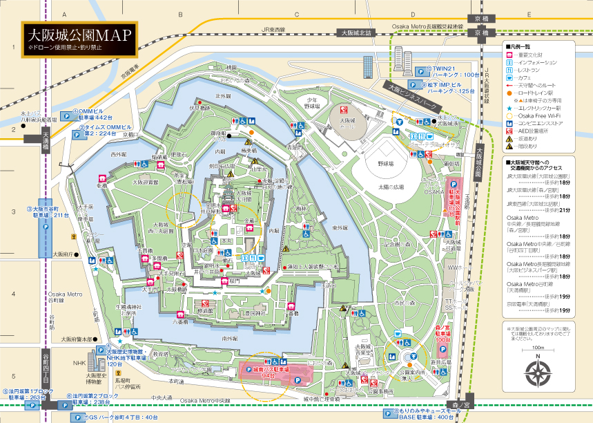 大阪城公園駐車場マップ
